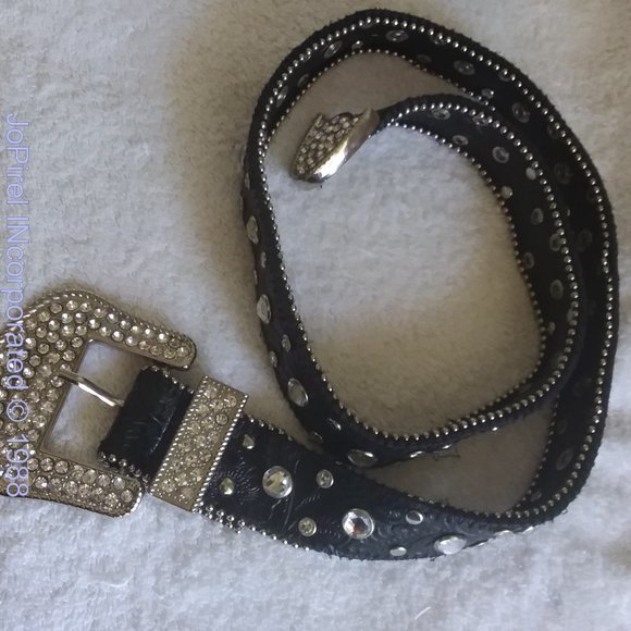 Hard Rock Black & Glitter Beaded Designer Belt